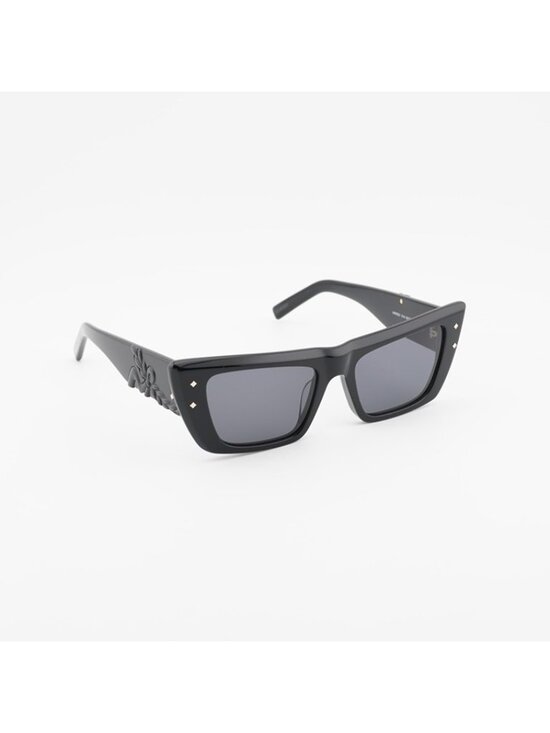 MCM MW0021 01A Sunglasses Black Cat Eye Frame, Smoke Lenses main image 4